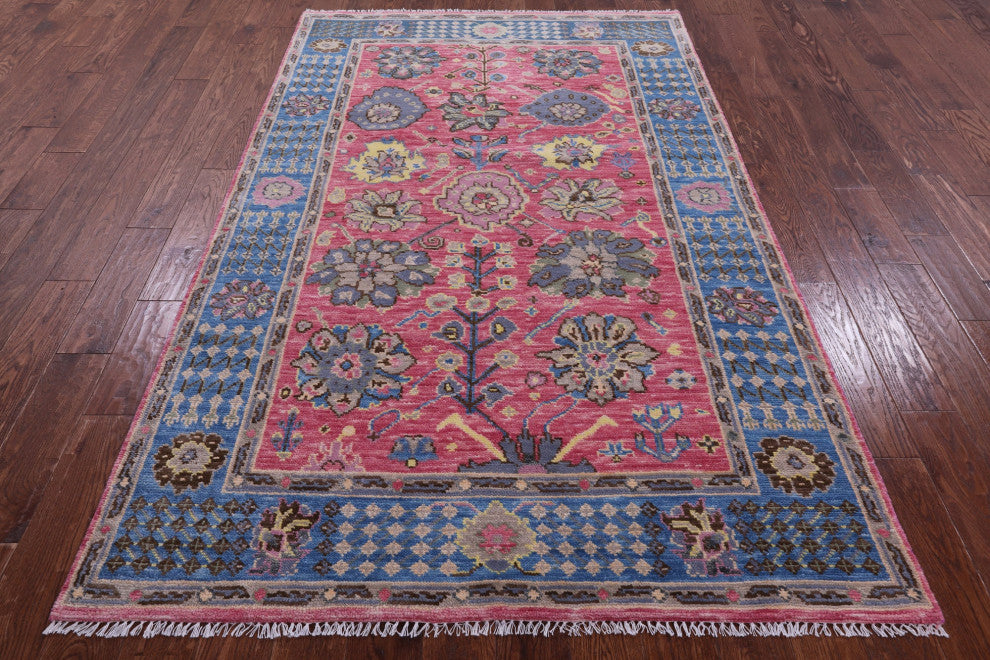 Turkish Oushak Handmade Wool Rug 5' 1" X 8' 1" - Q15350