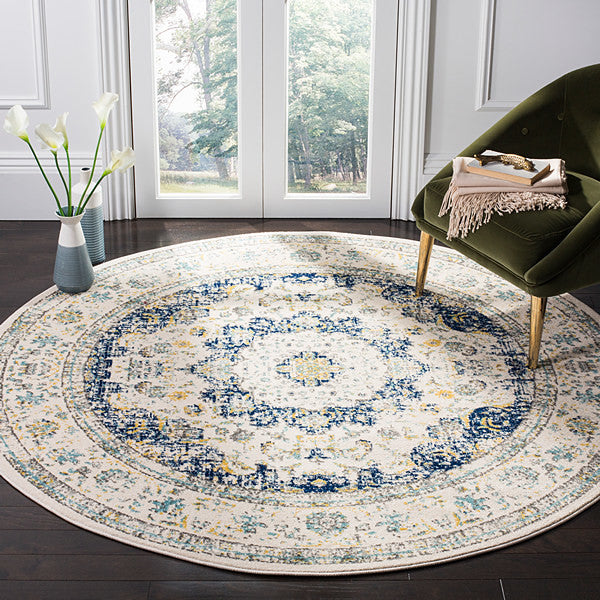 Safavieh Evoke Evk220C Rug, Ivory/Blue, 2'2" X 11'0"