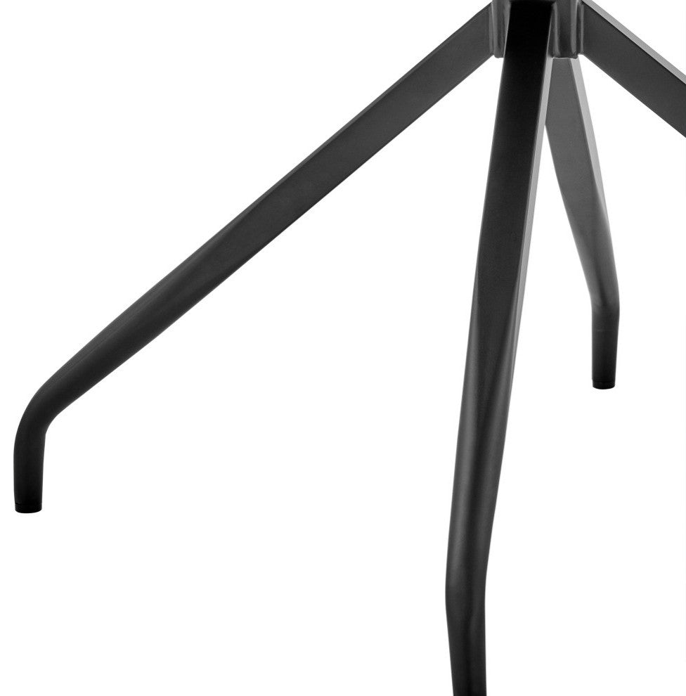 Hadley Dining Room Accent Chair, Velvet With Black Finish, Gray