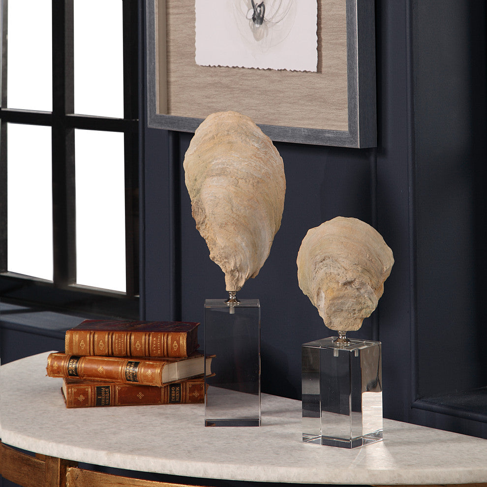 2-Piece Uttermost Oyster Shell Sculptures
