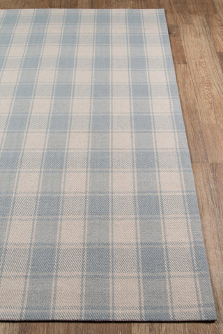 Momeni Marlborough Hand Woven Wool Area Rug, Light Blue, 2'3"x8'