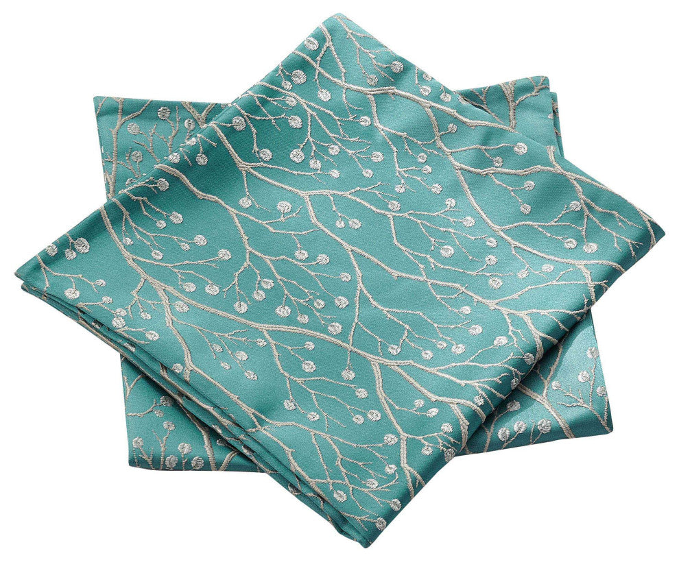Branch Jacquard Lumber 2 Pieces Pillow Shell Set, Deep Teal