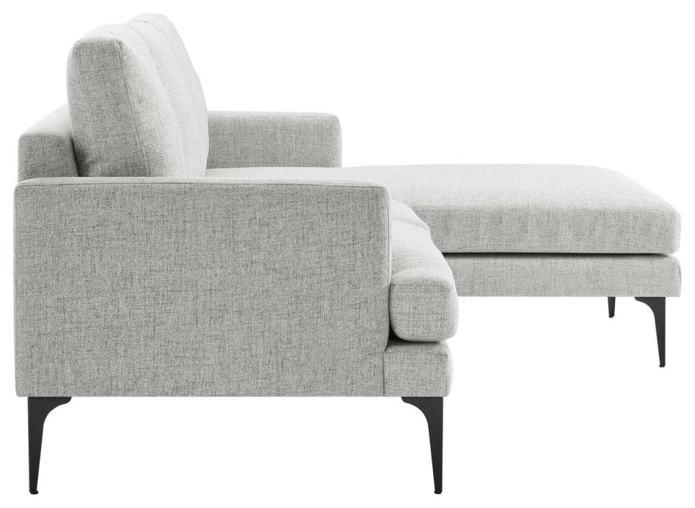 Sectional Sofa Couch, Light Gray, Fabric, Modern