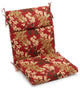 22"X45" Patterned Outdoor Squared Seat/ Back Chair Cushion, Montfleuri Sangria