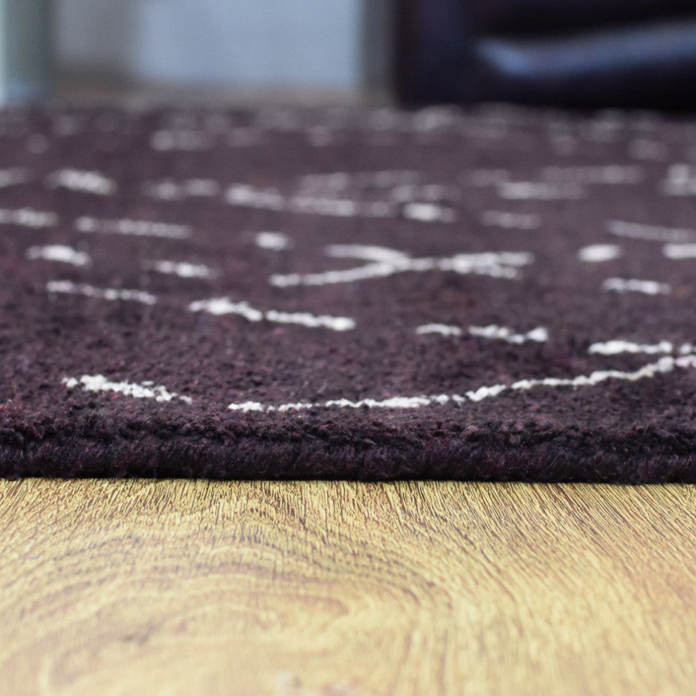 HAND KNOTTED LOOM SILK AREA RUGS-5'x8',Rectangle,Brown White,Contemporary