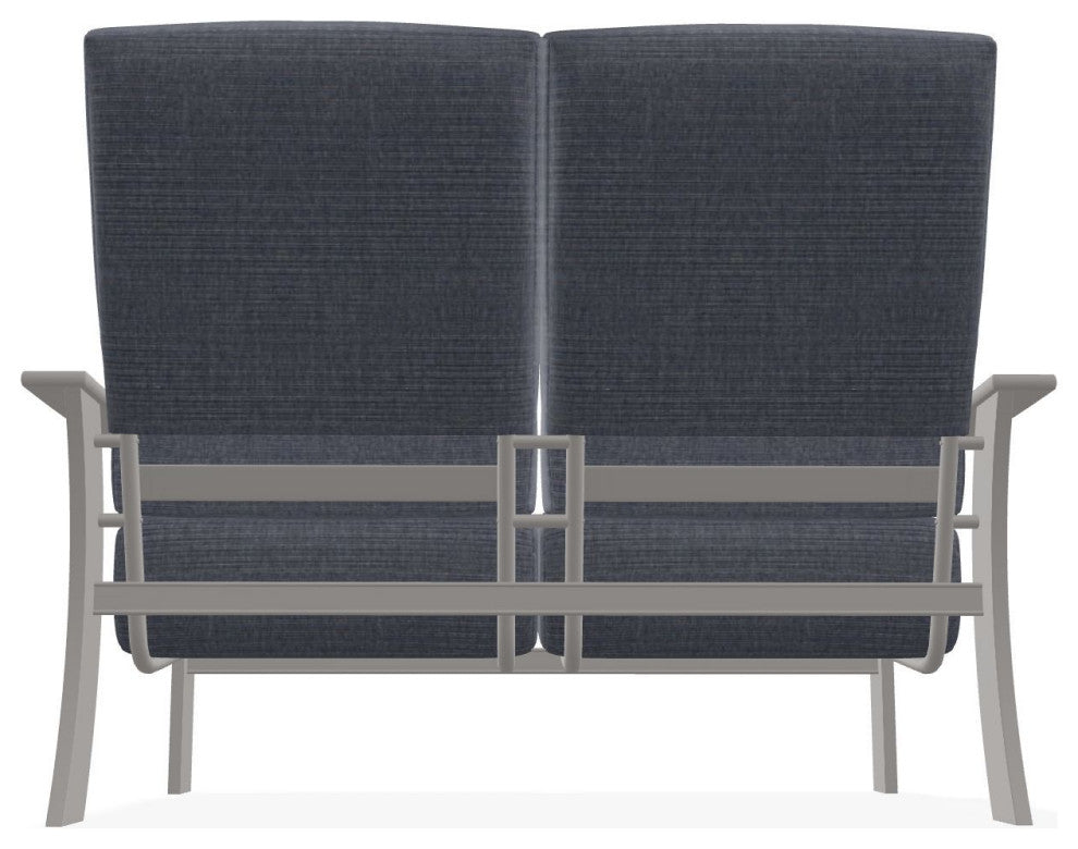 St. Catherine Deep Seat Outdoor Loveseat, Proven Denim/Warm Gray