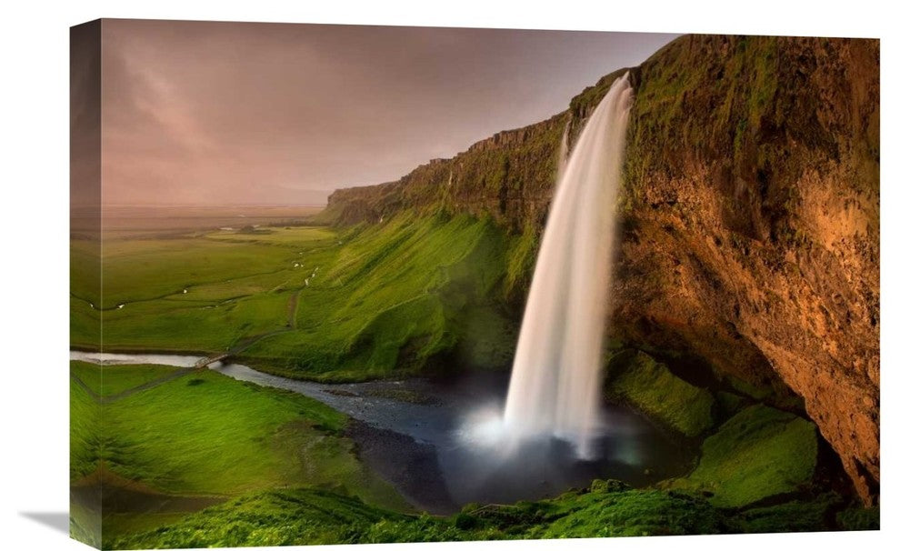 "Seljalandsfoss" Stretched Canvas Giclee by Franz Schumacher, 22x15"