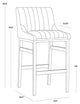Halden Armless Barstool With Rustic Bronze Legs, Vintage Cognac