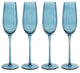 Malden Optic Champagne Flutes, Set of 4, Blue Azure