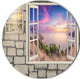 Window To Beautiful Stretch Of Land, Landscape Round Wall Art, 23"