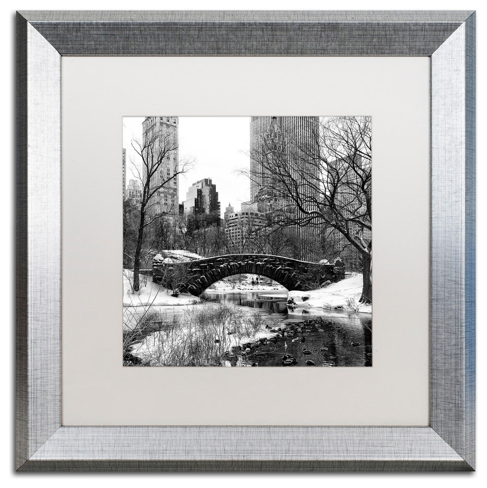 Philippe Hugonnard 'Gapstow Bridge Central Park' Matted Framed Art, 16x16