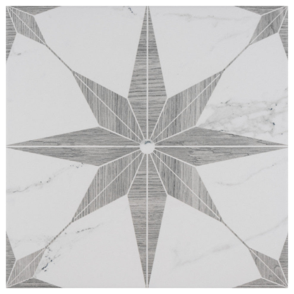 Llama Stella Loire Silver Smoke Porcelain Floor and Wall Tile Sample