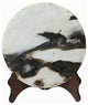 Chinese Natural Dream Stone Round White Fengshui Plaque Display Hws2270