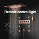 Thermostatic Recessed Ceiling Mount Led Rainfall Shower System, Remote Control
