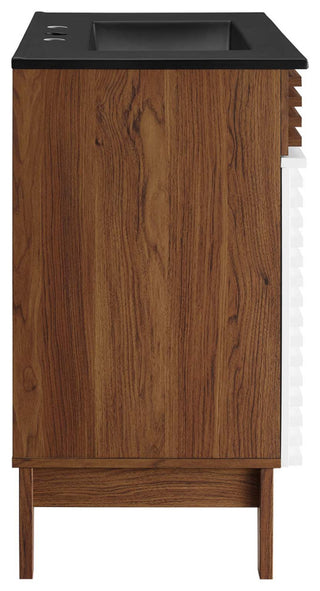 Render 30" Bathroom Vanity, White Walnut Black