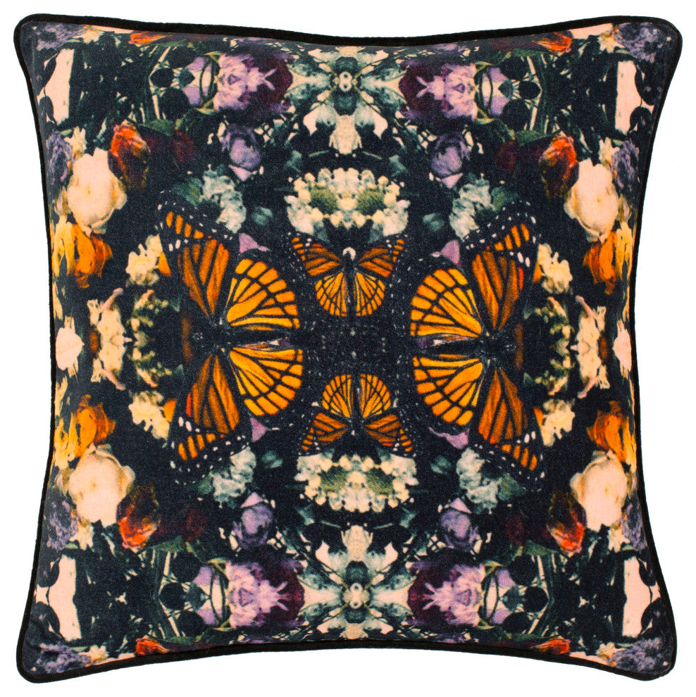 Surya Metamorphosis Mph-001 Black Pillow Shell With Down Insert 22"H X 22"W