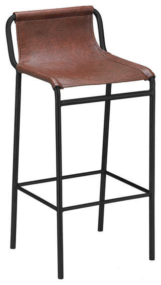 Dax Black Faux Leather Counter Stool, Brown
