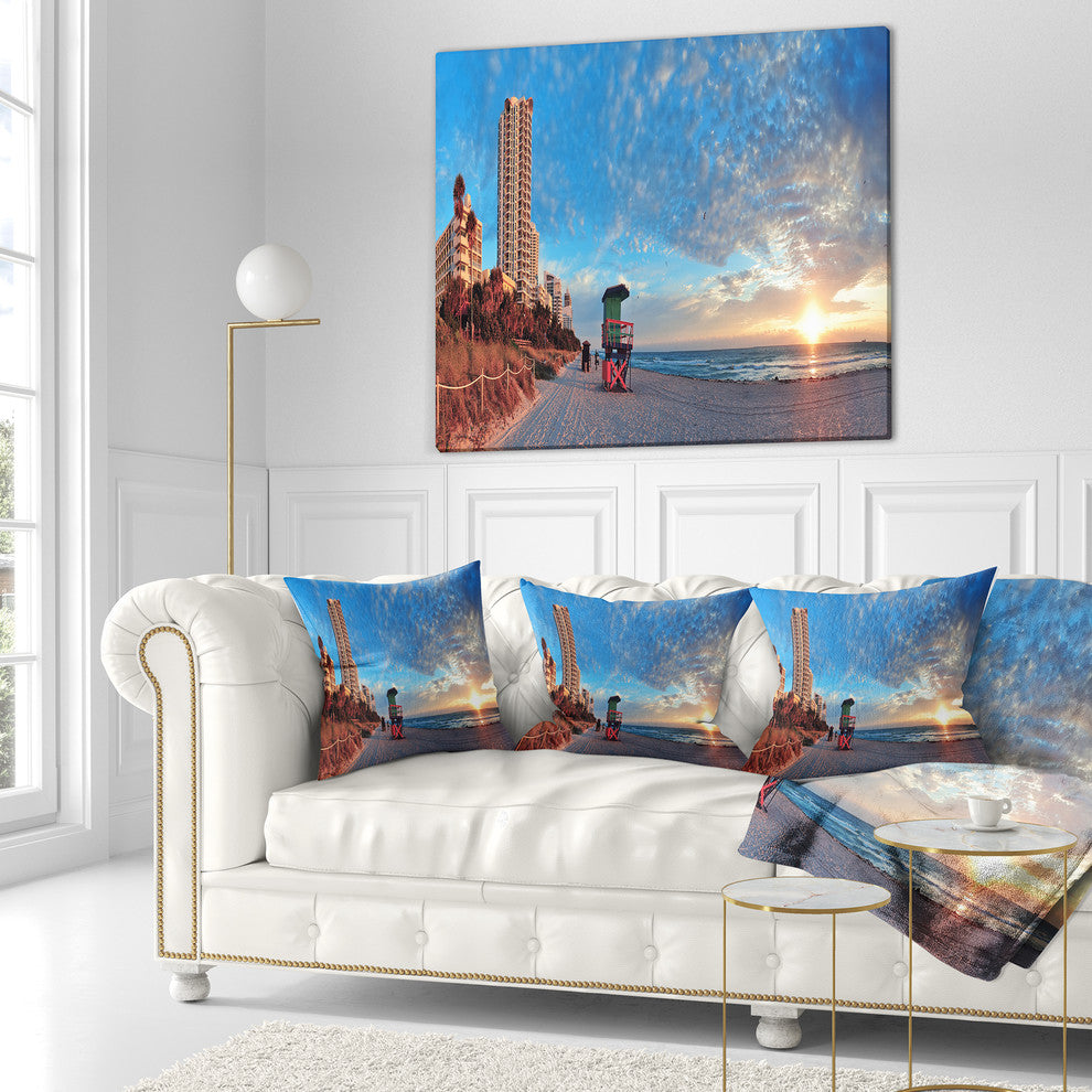 Miami South Beach Photography Throw Pillow, 16"x16"