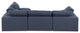 Comfy Upholstered L-Shaped Modular Sectional, Navy, 4-Piece: 2 Armless Chair, 2 Corner Chair, Linen Textured Fabric