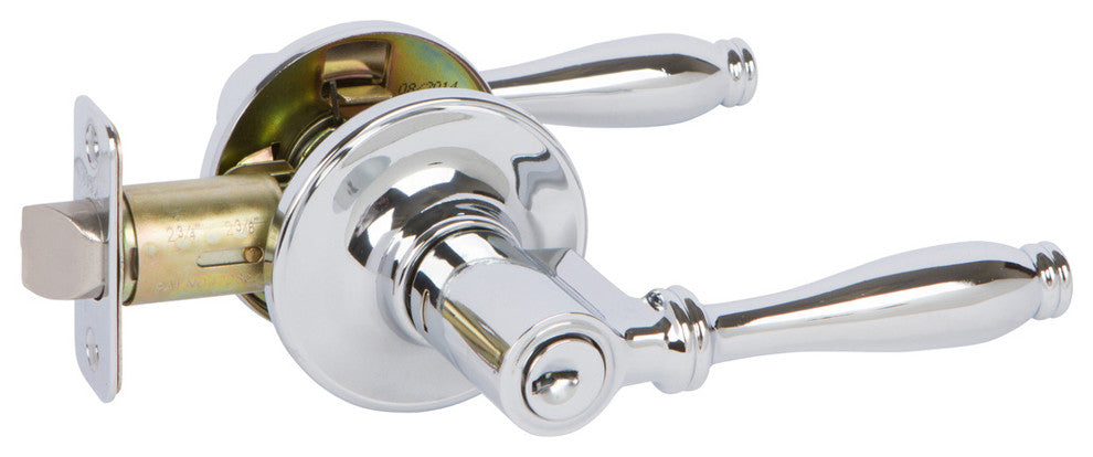 Callan Silona Keyed Entry Lever Set, Polished Chrome