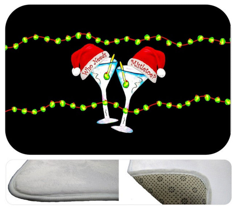 Mistle Toe Plush Bath Mat, 30"x20"