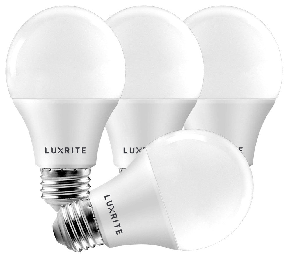 A19 LED Bulb Warm White 800lm 9W Enclosed Fixture Rated 4 Pack