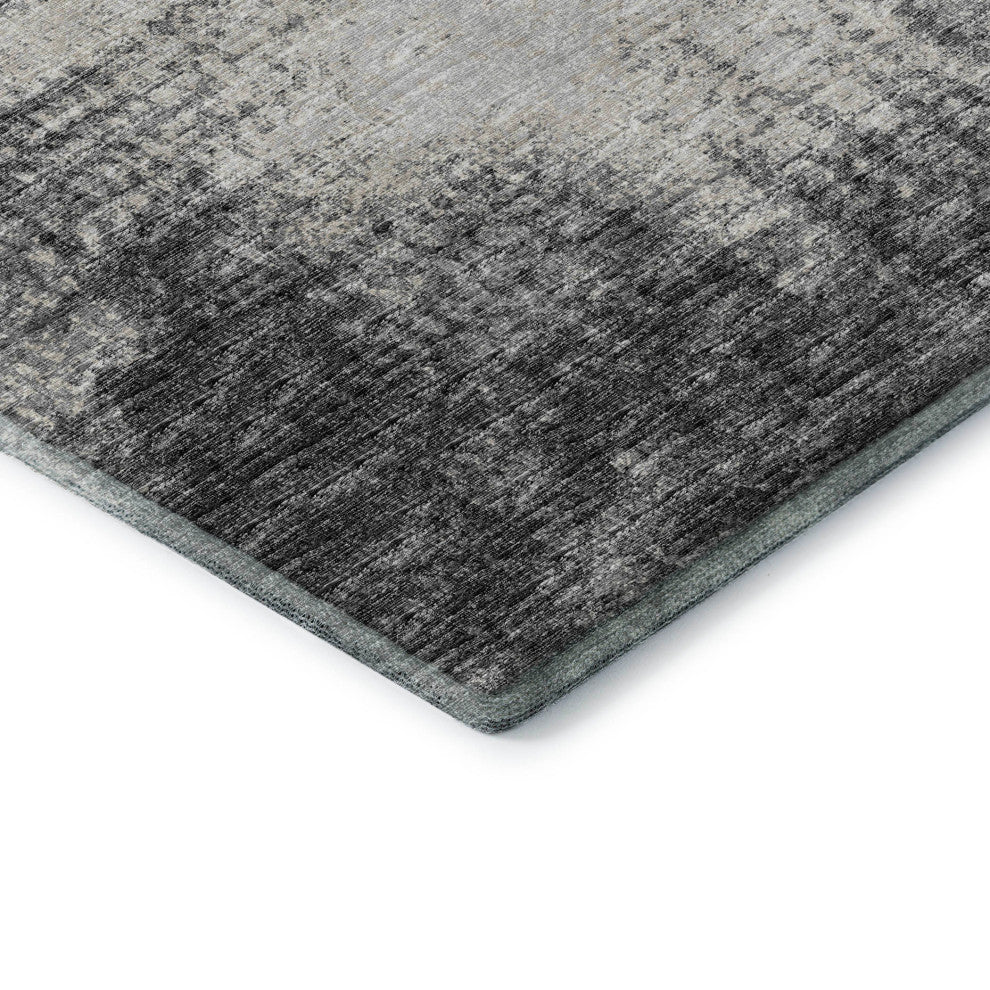 Premium Machine Washable Mayfield AMF34 Black 10' x 14' Rug