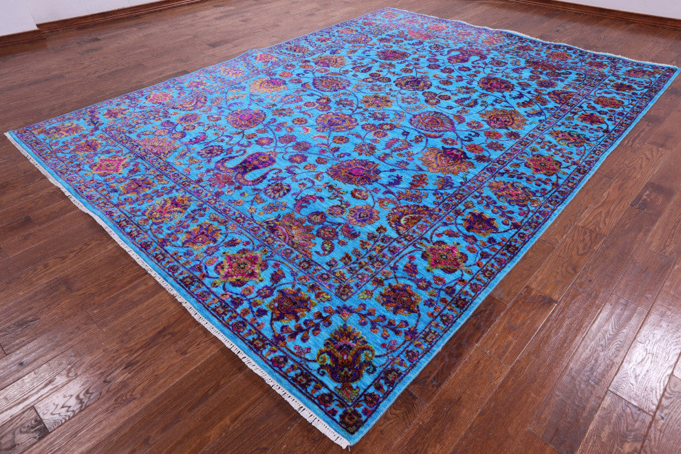 9' 0" X 12' 2" Persian Handmade Wool & Silk Rug - Q13495
