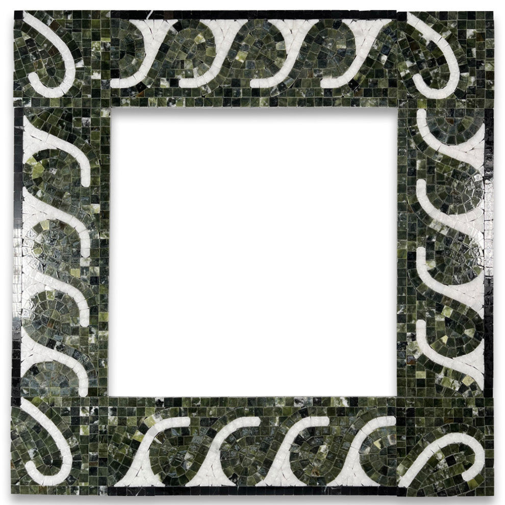 Marble Mosaic Border Accent Listello Tile Surf Green 4x12 Polished, 1 piece