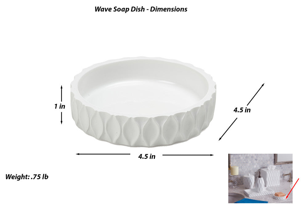 Wave, White, Soap Dish
