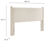 Rael Performance Velvet King Headboard, Alabaster