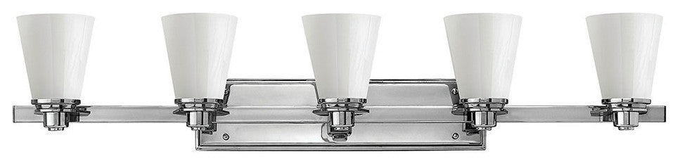 Hinkley Avon Five Light Vanity, Chrome