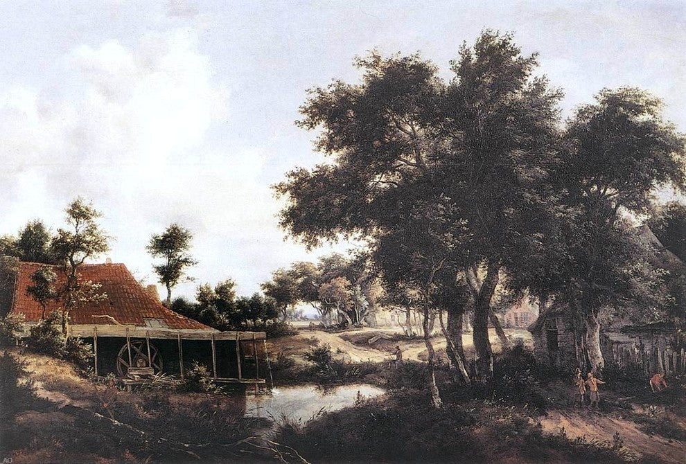 Meyndert Hobbema The Water Mill, 18"x27" Gallery Wrapped Canvas Print
