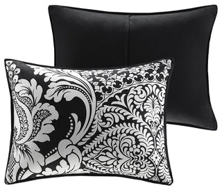 Madison Park Vienna Traditional 7-Piece Cotton Comforter Set, Black