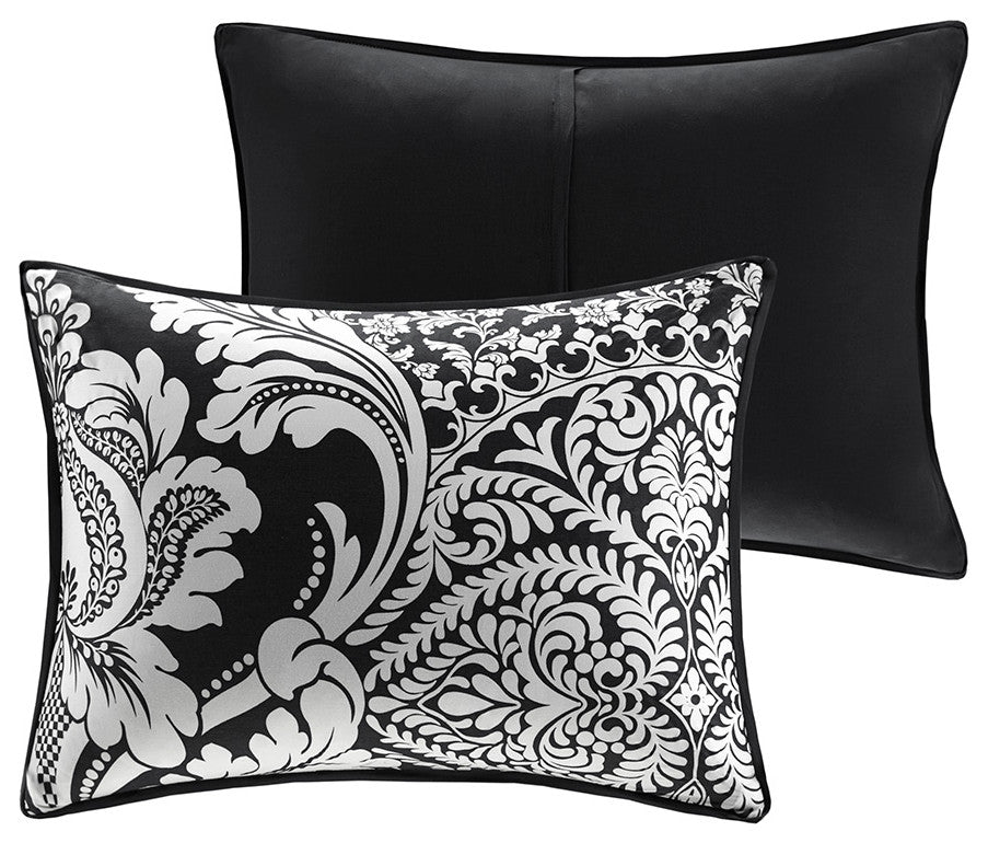 Madison Park Vienna Traditional 7-Piece Cotton Comforter Set, Black