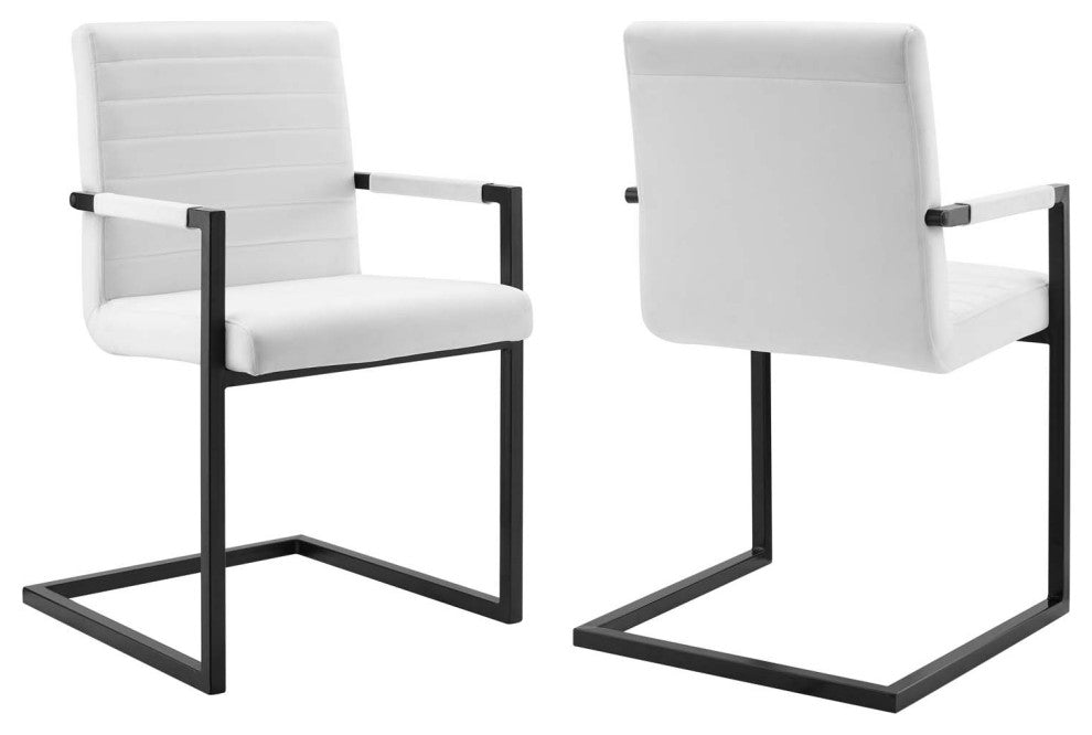 Savoy Performance Velvet Dining Chairs - Set of 2-White