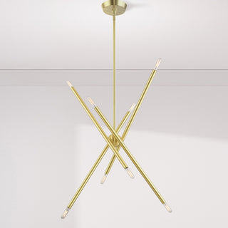 Livex Lighting Soho 8 Light Satin Brass Linear Chandelier
