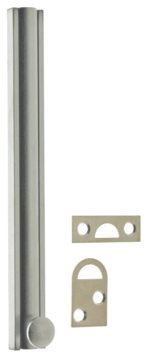 Genuine Solid Brass 8" Surface Bolt, Satin Chrome