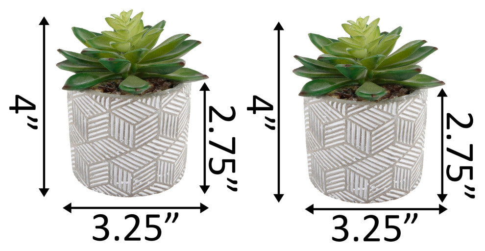 Set Of 2 Pattern Cement Pot