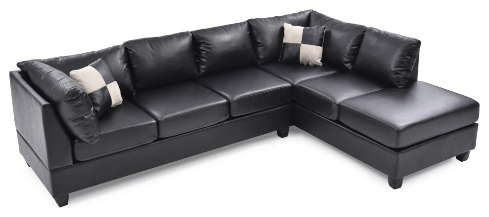 Pasqual Sectional, Black Pu