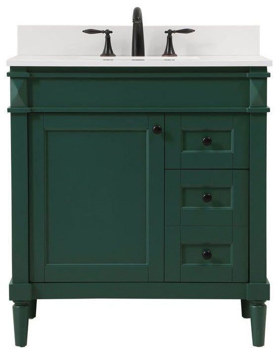 Home Living 21" Transitional Green-Light Bathroom Vanity