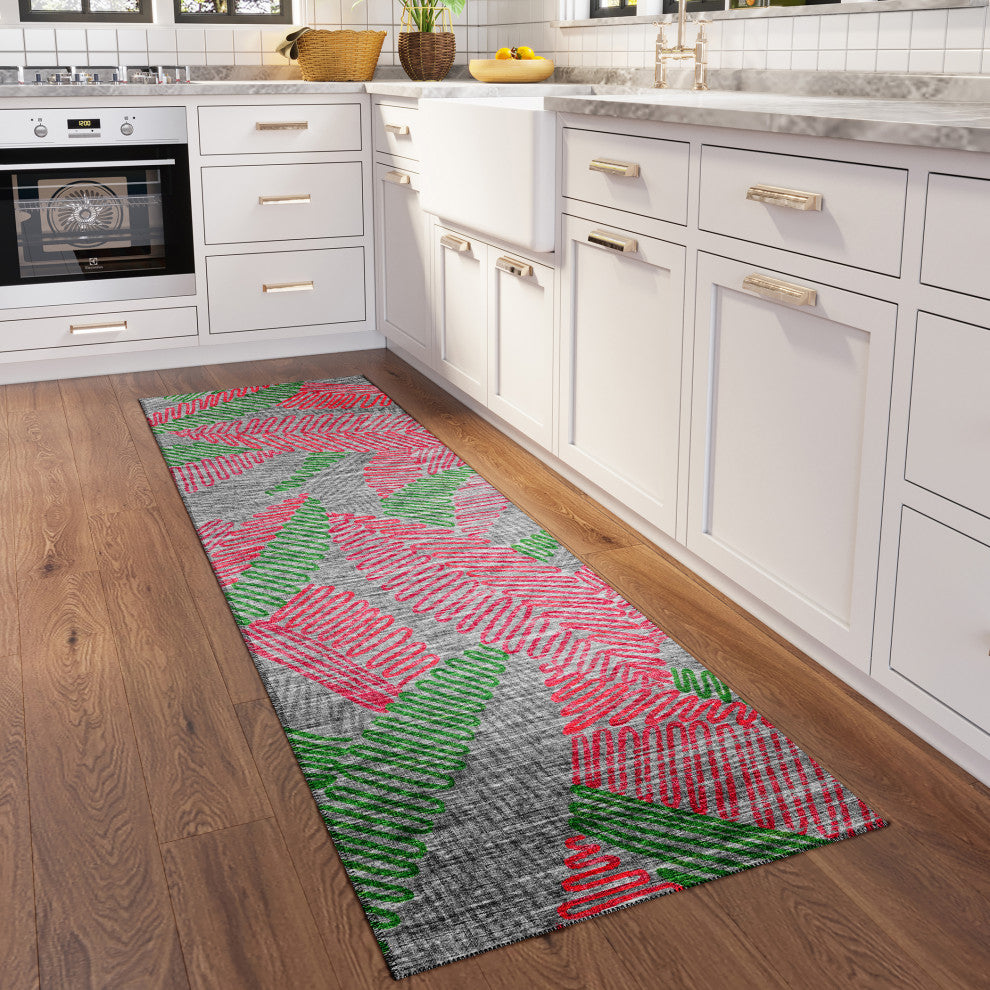 Indoor/Outdoor Sedona SN11 Fruity Machine Washable 2'3" x 10' Runner Rug