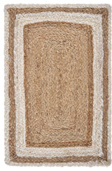 Tri-toned Bleach Organic Jute Table Top Set, 1'1" X 1'7"