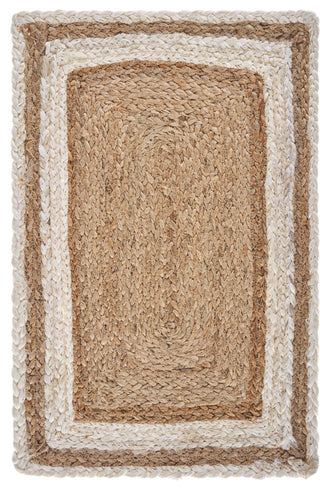 Tri-toned Bleach Organic Jute Table Top Set, 1'1" X 1'7"