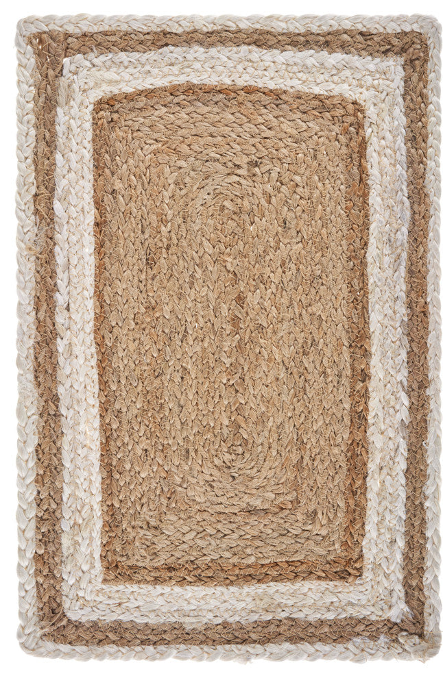 Tri-toned Bleach Organic Jute Table Top Set, 1'1" X 1'7"