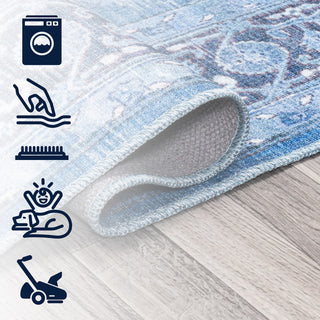 Maris Ornate Medallion Machine-Washable Area Rug