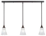 3 Light Mini Pendant, 5.5" Italian Ice Glass