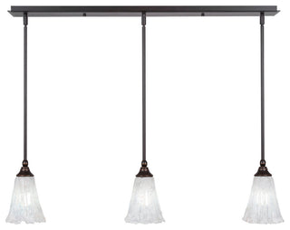 3 Light Mini Pendant, 5.5" Italian Ice Glass