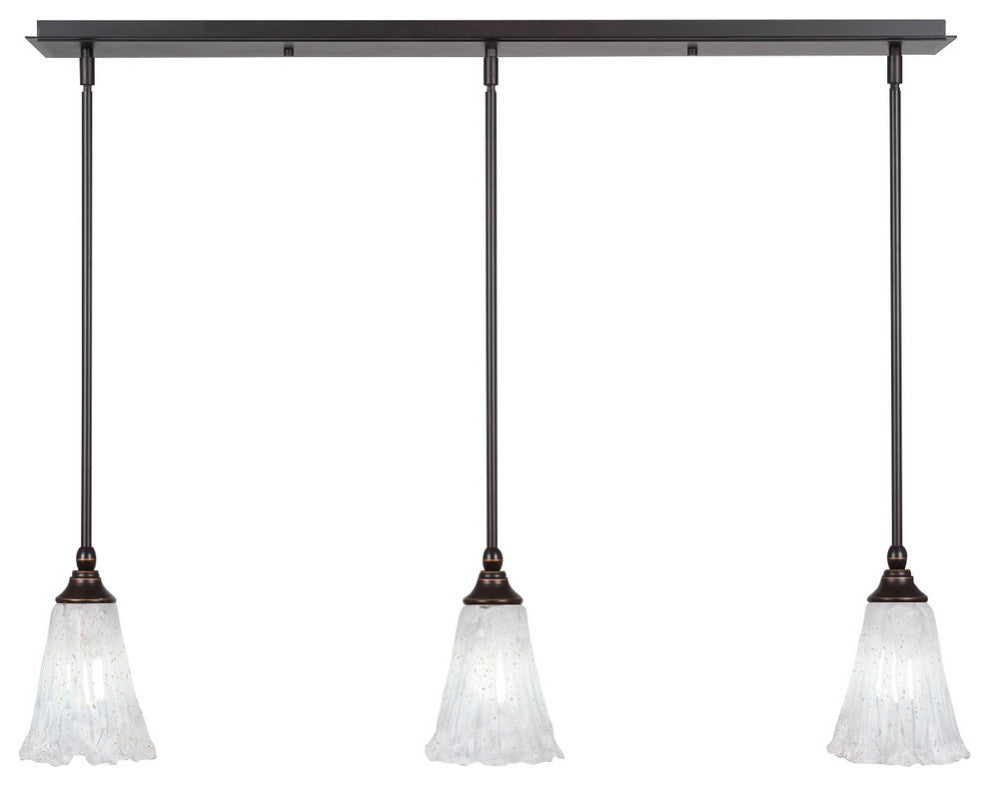 3 Light Mini Pendant, 5.5" Italian Ice Glass