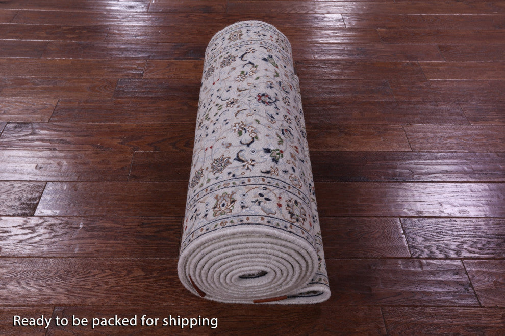 Runner Persian Nain Handmade Wool & Silk Rug 2' 9" X 16' 4" - Q14759